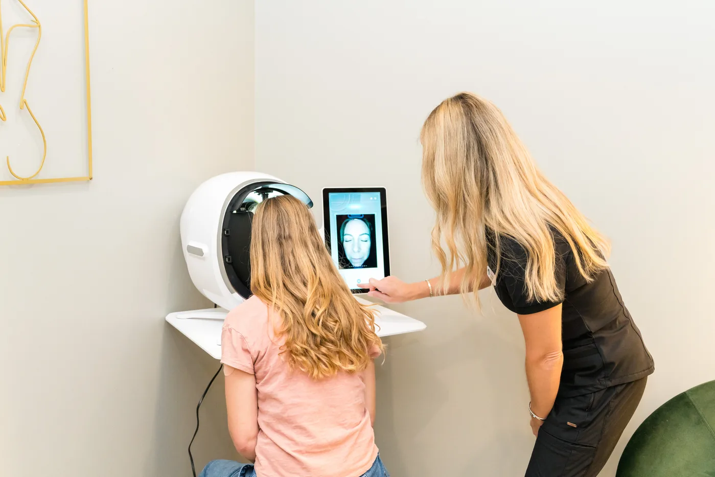 AI 3D skin analysis consultation at Banyan and Bamboo Med Spa South Lamar Austin TX