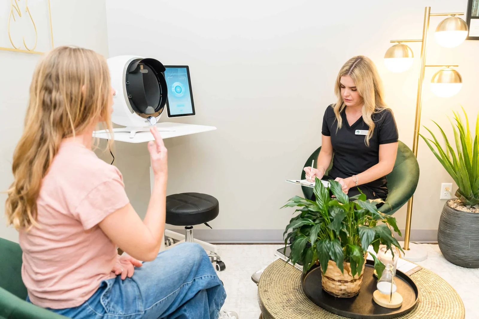 AI 3D skin analysis consultation at Banyan and Bamboo Med Spa South Lamar Austin TX